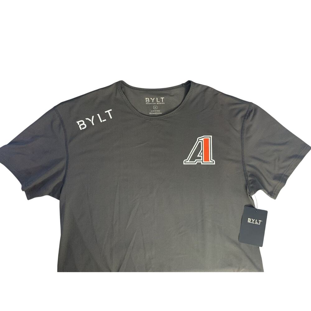 BYLT Premium Basics Pulse Short Sleeve Drop-Cut Shirt Charcoal Mens XL, Athletic